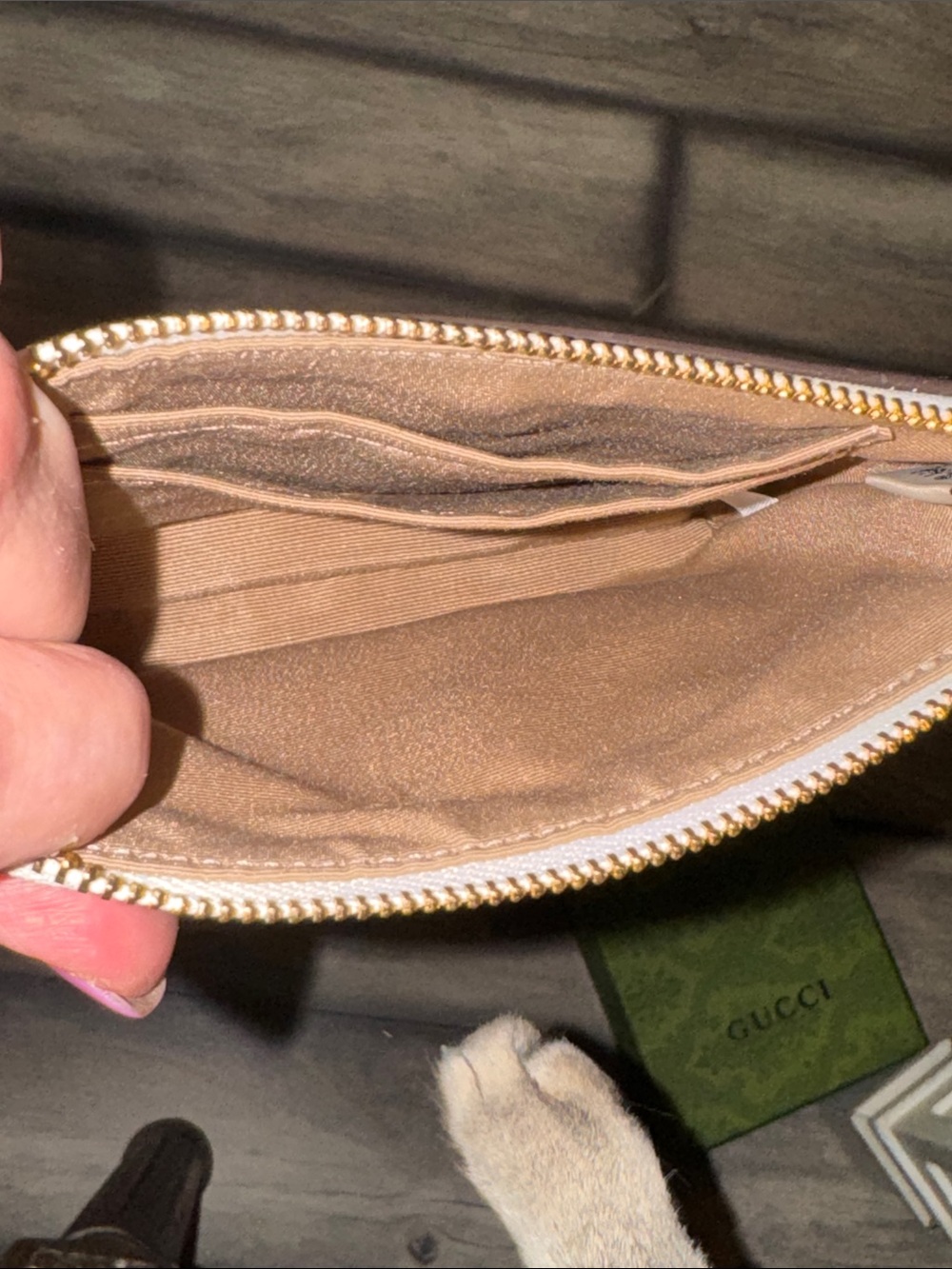 Coach Cream Wristlet with Pink Star Print and Blue Accents - Picture 3 of 5